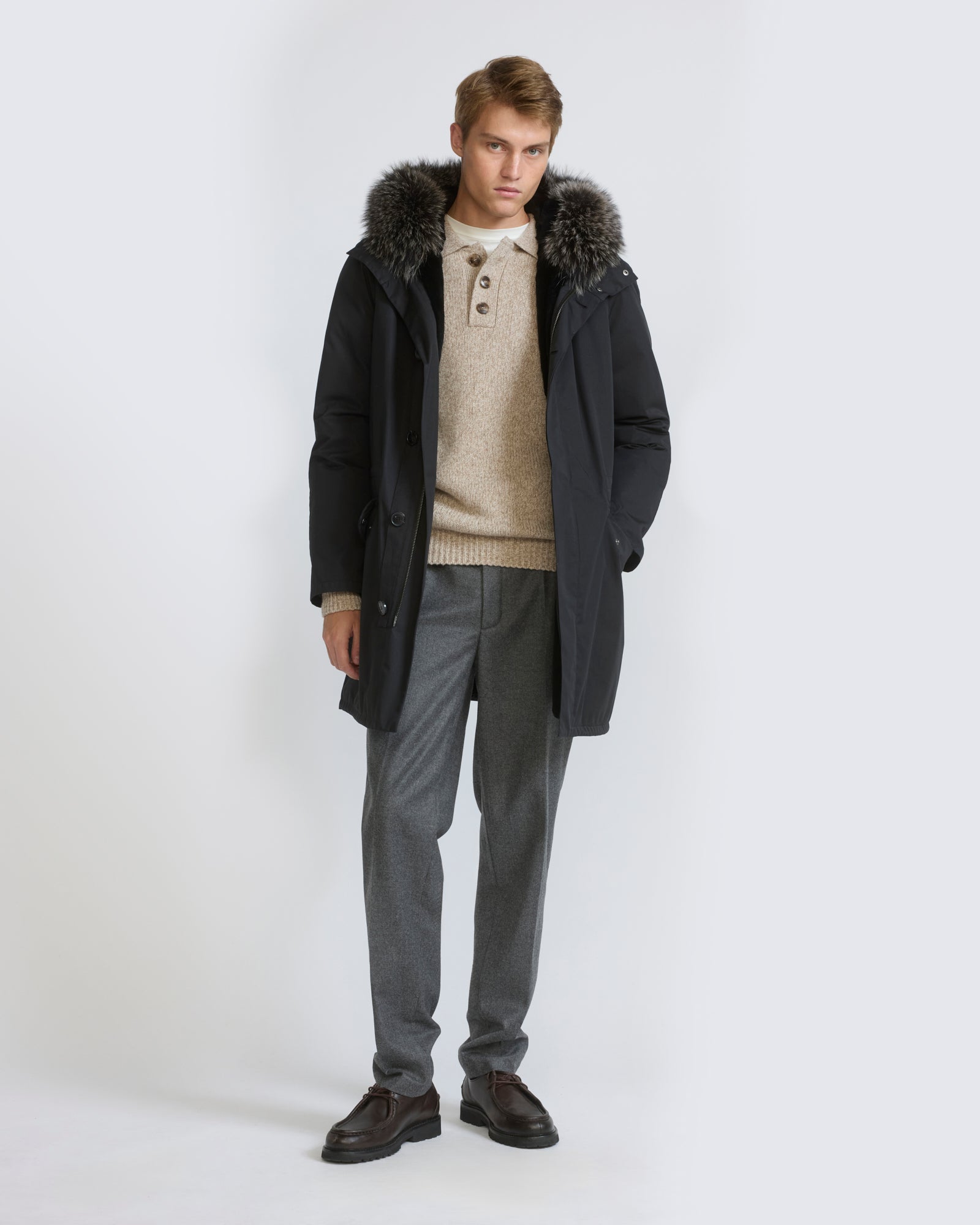 Parka iconique en coton mélangé avec fourrure de renard et lapin