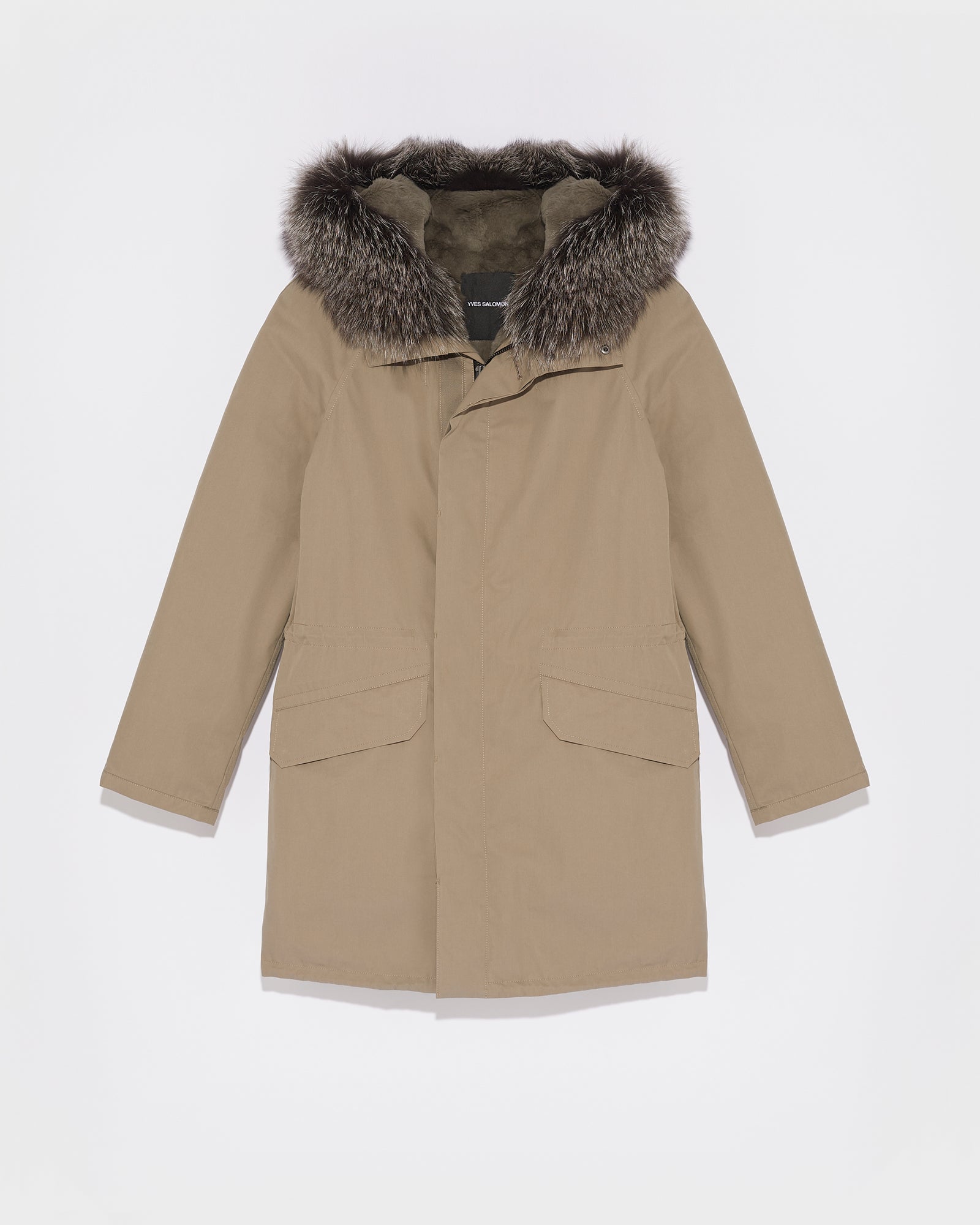 Parka iconique en coton melange avec fourrure de renard et lapin