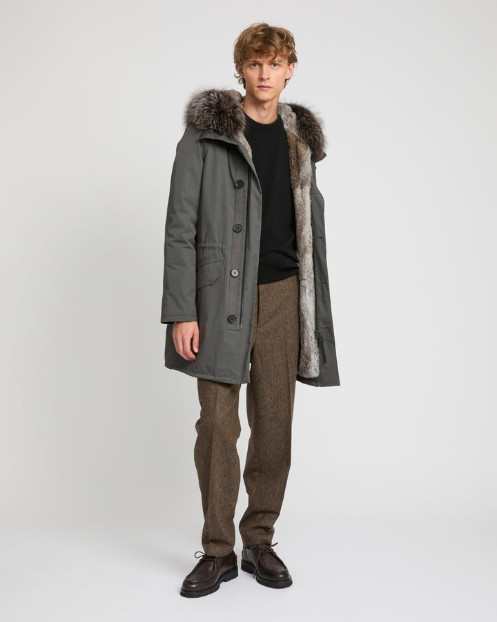 Parka iconique en coton mélangé avec fourrure de renard et lapin