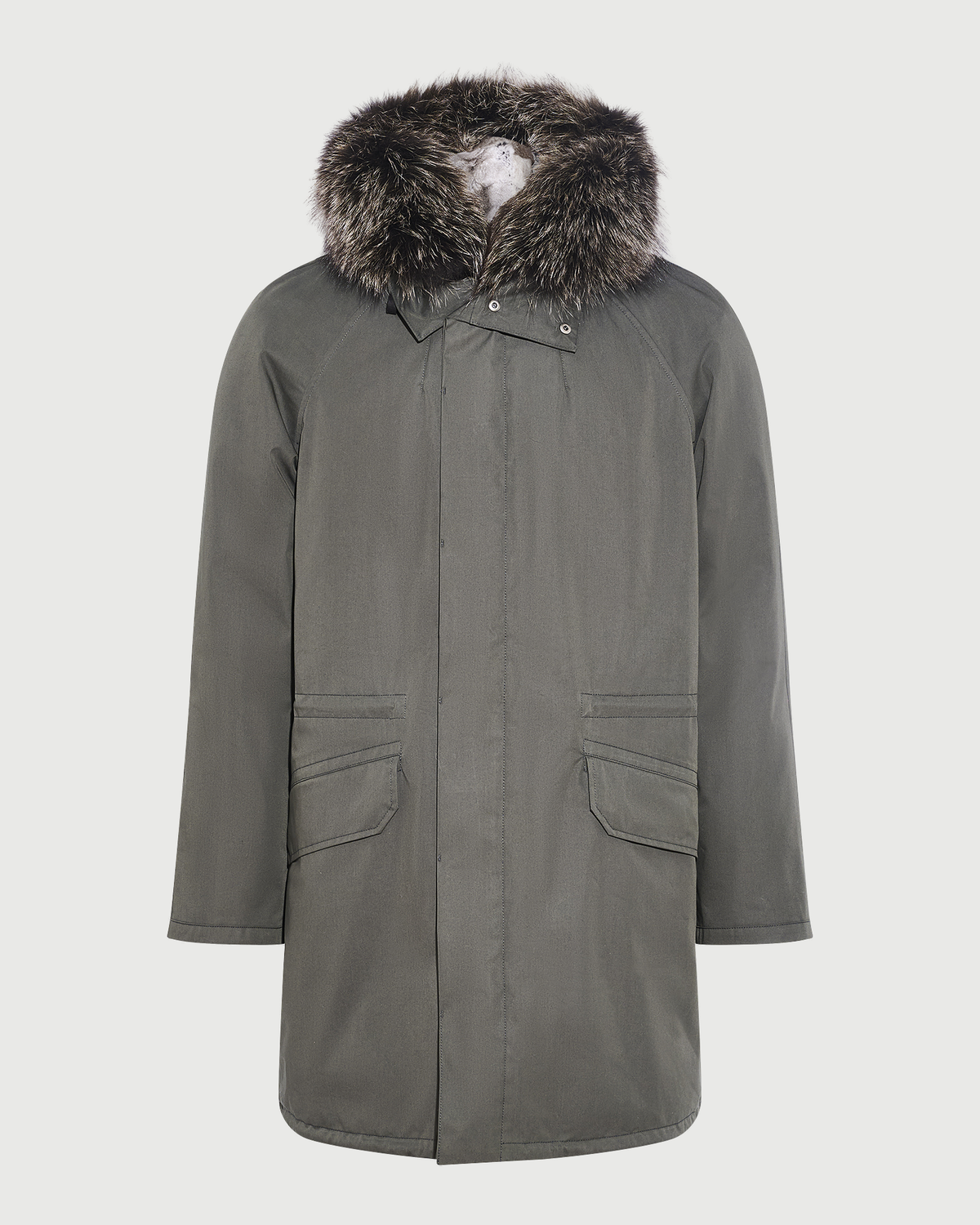 Parka iconique en coton mélangé avec fourrure de renard et lapin- Yves Salomon - Nouvelle collection Automne Hiver