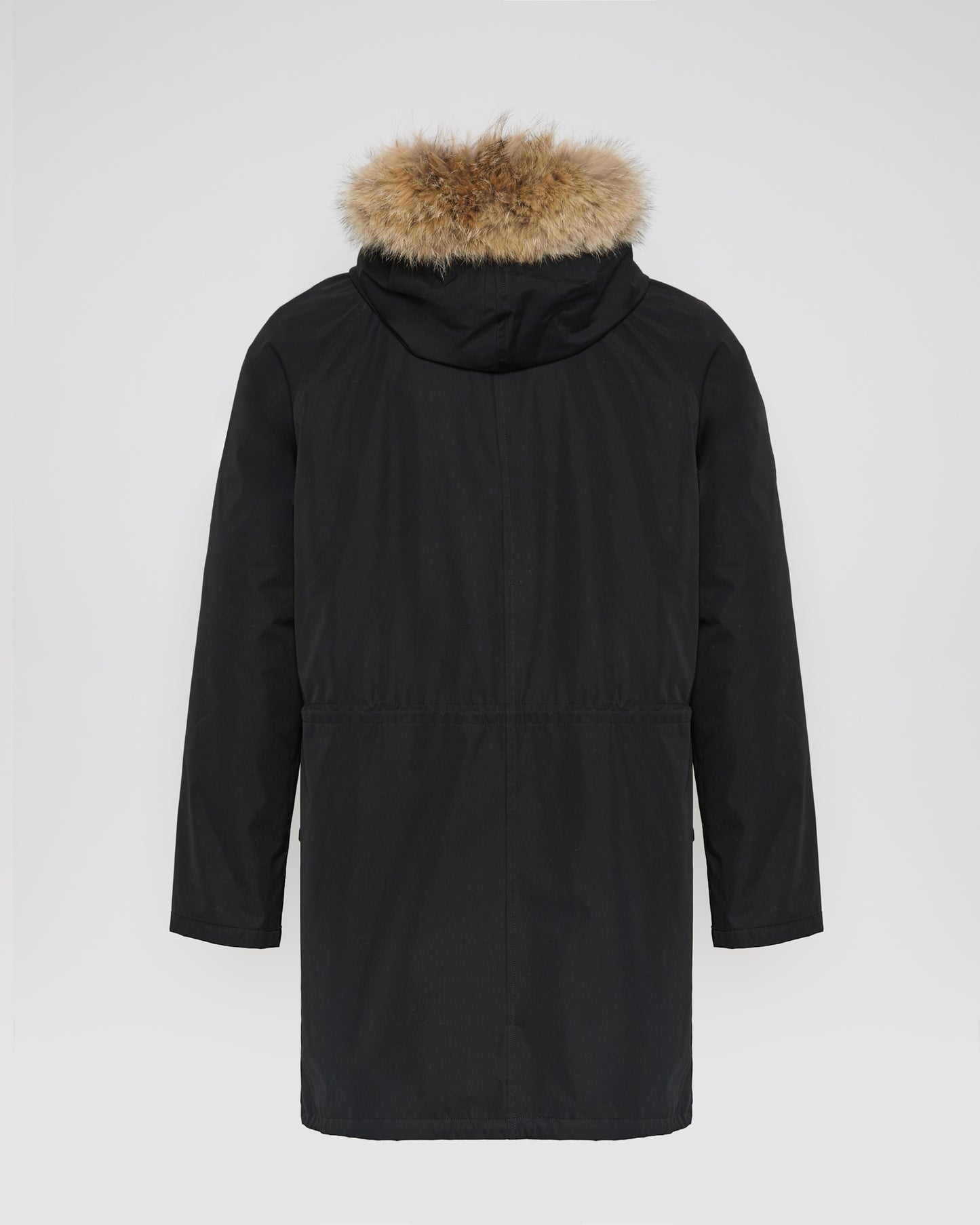 Long Iconic parka in technical cotton with coyote and rabbit fur