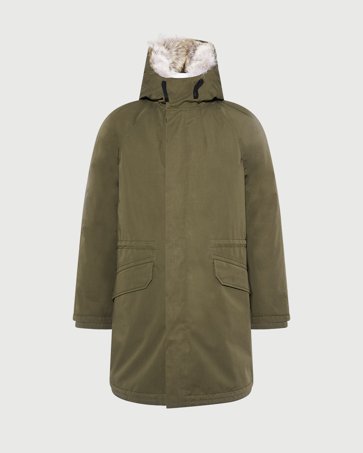 Parka iconique longue en coton technique avec fourrure de coyote et lapin- Yves Salomon - Nouvelle collection Automne Hiver