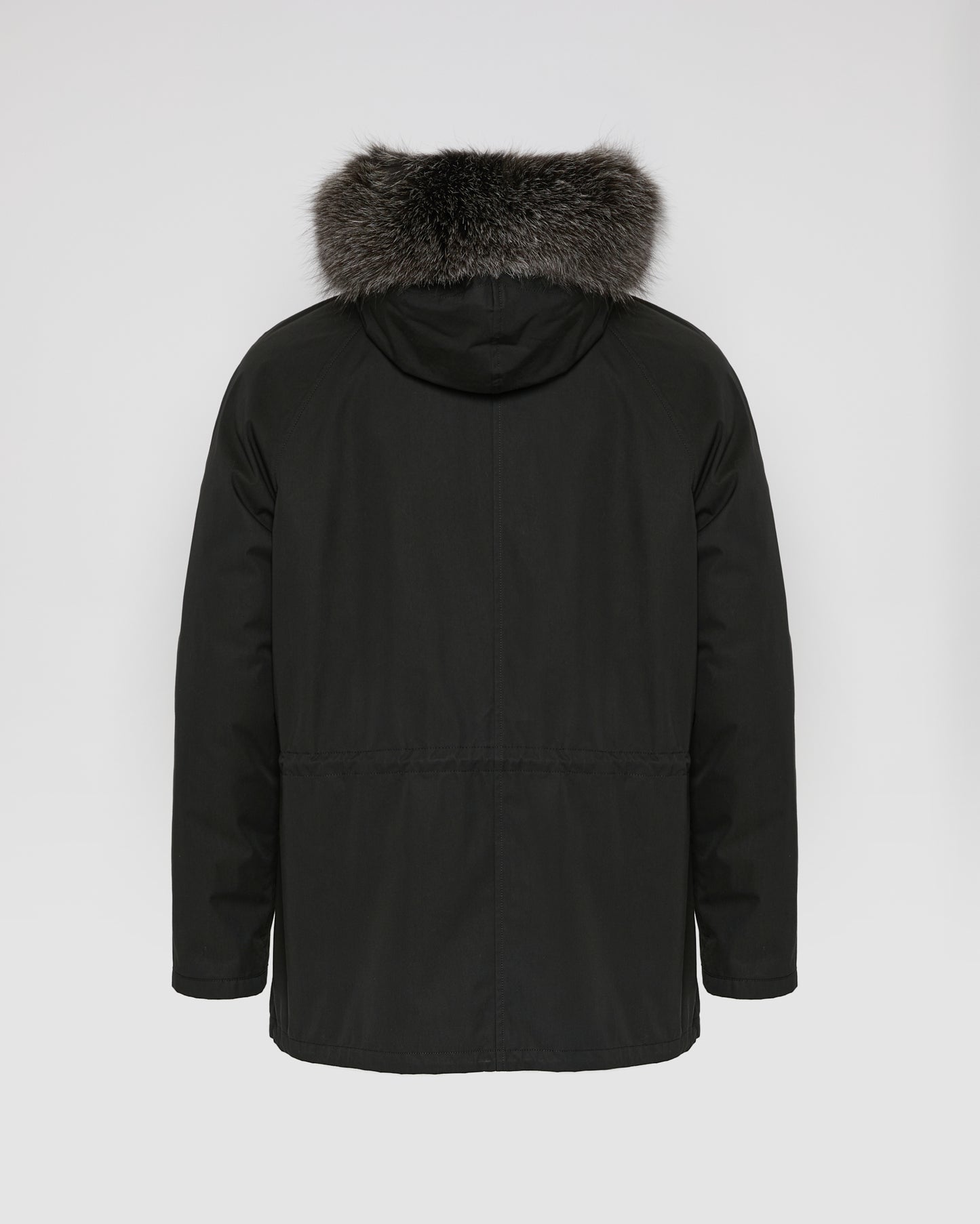 Parka iconique courte en coton mélangé imperméable avec fourrure de renard et lapin