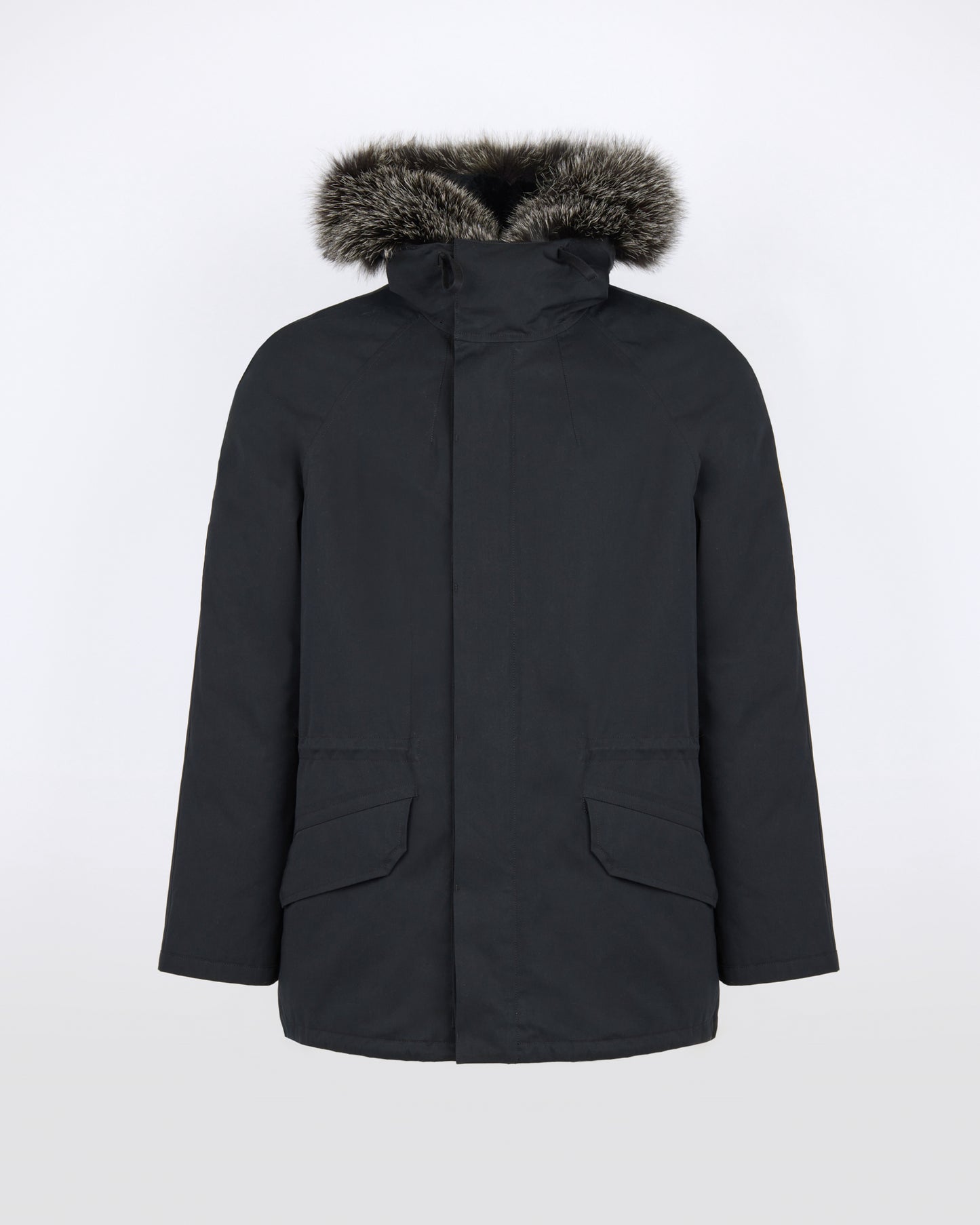 Parka iconique courte en coton mélangé imperméable avec fourrure de renard et de lapin - Yves Salomon - Nouvelle collection Automne Hiver