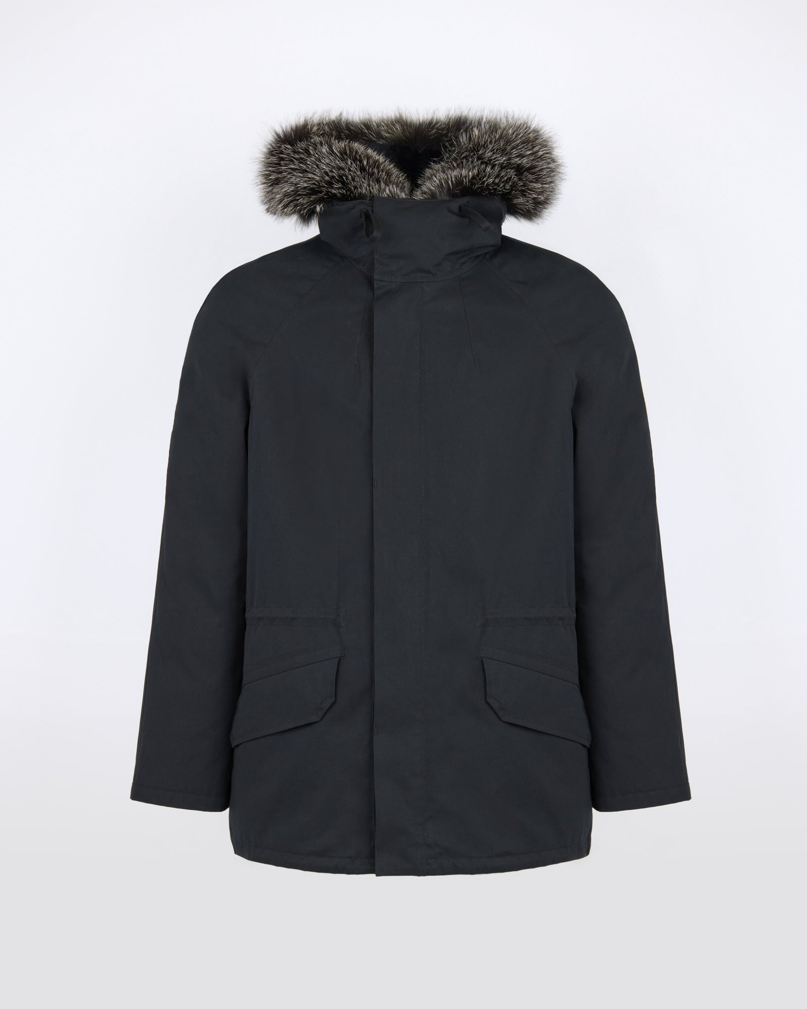 Parka iconique courte en coton mélangé imperméable avec fourrure de renard et de lapin - Yves Salomon - Nouvelle collection Automne Hiver