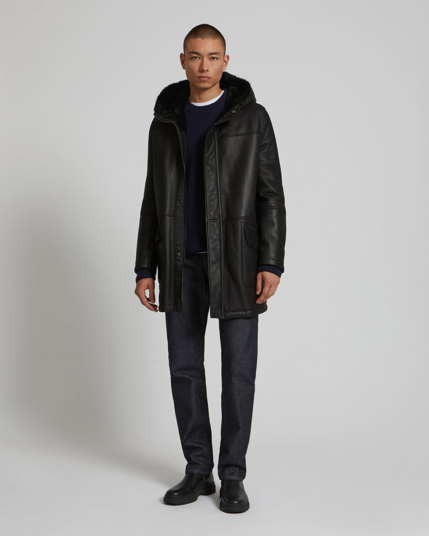 Parka en cuir et peau réversible-Yves Salomon - Soldes d'hiver - Winter Sale