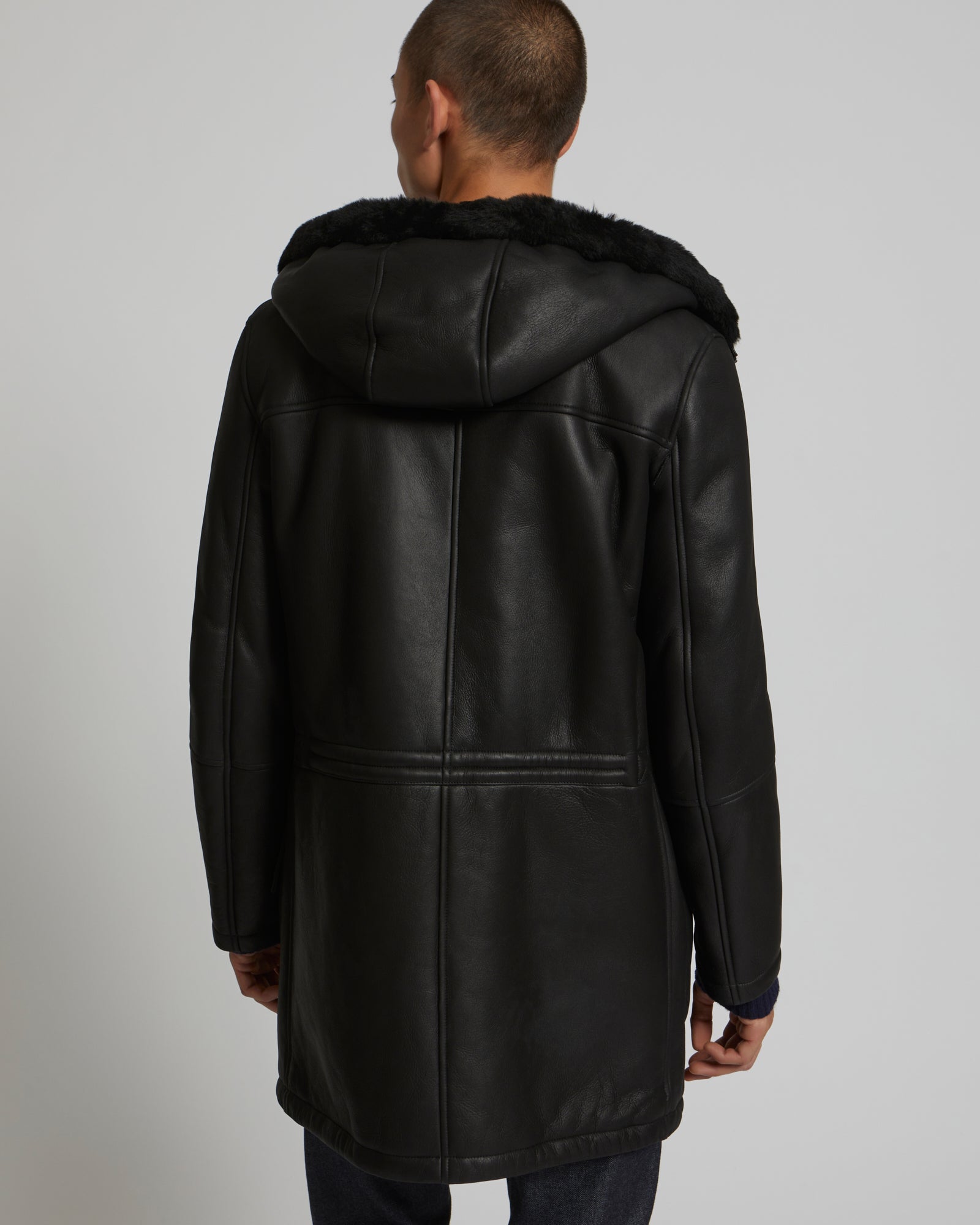 Parka en cuir et peau réversible-Yves Salomon - Soldes d'hiver - Winter Sale