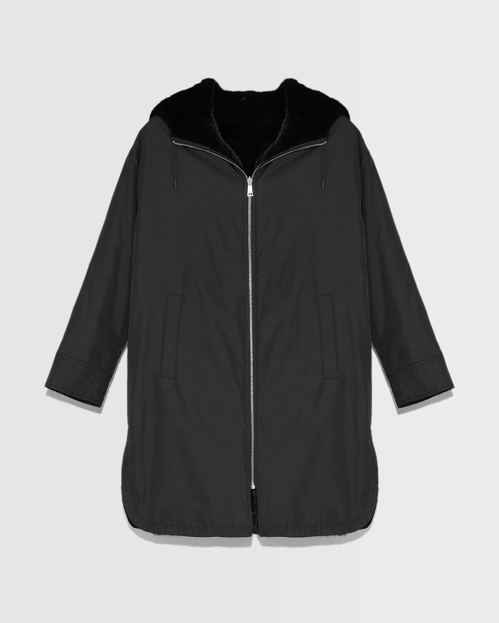 manteau-long-reversible-en-fourrure-de-vison-noir-21wym02993nyvcc99 -Yves Salomon