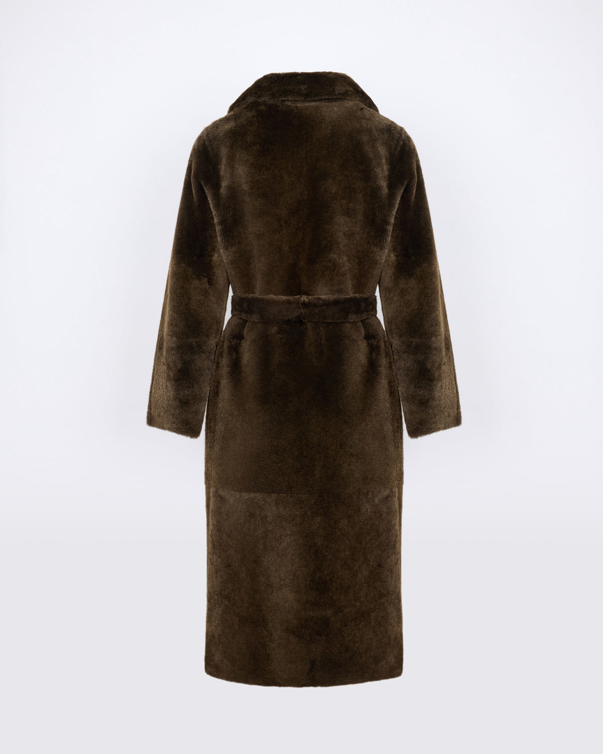 Manteau long ceinturé et réversible en peau lainée - Yves Salomon - Nouvelle collection Automne Hiver