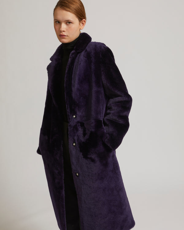 Manteau réversible en agneau mérinos