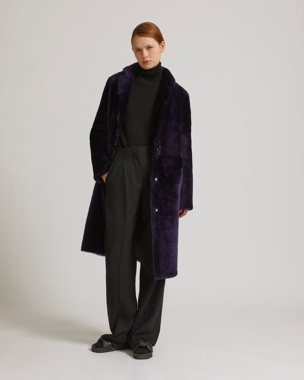 Manteau réversible en agneau mérinos