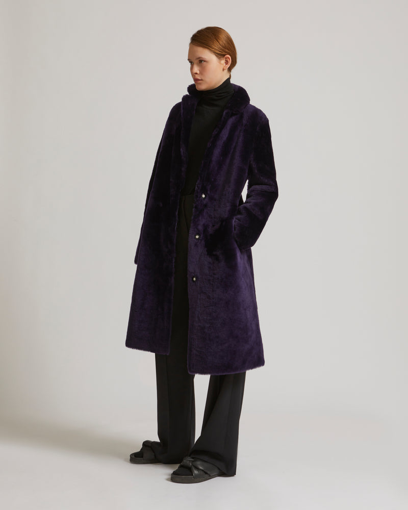 Manteau réversible en agneau mérinos