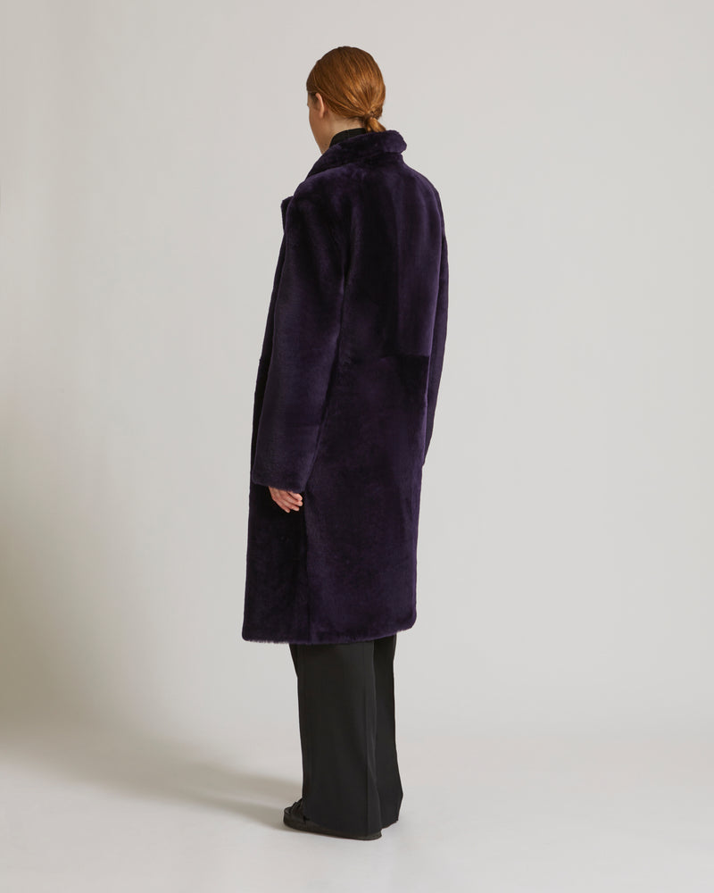 Manteau réversible en agneau mérinos