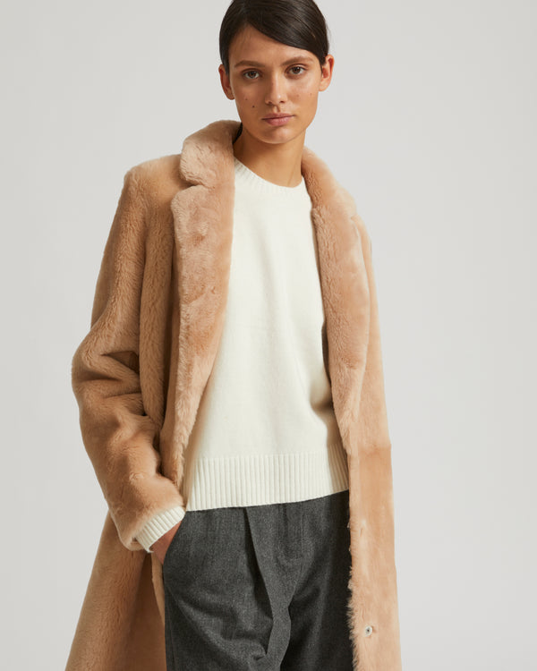 Manteau réversible en agneau mérinos