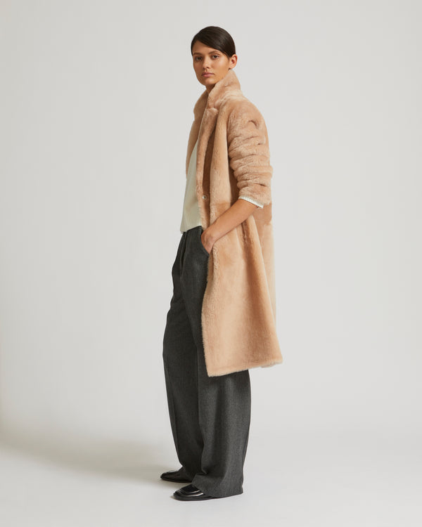 Manteau réversible en agneau mérinos