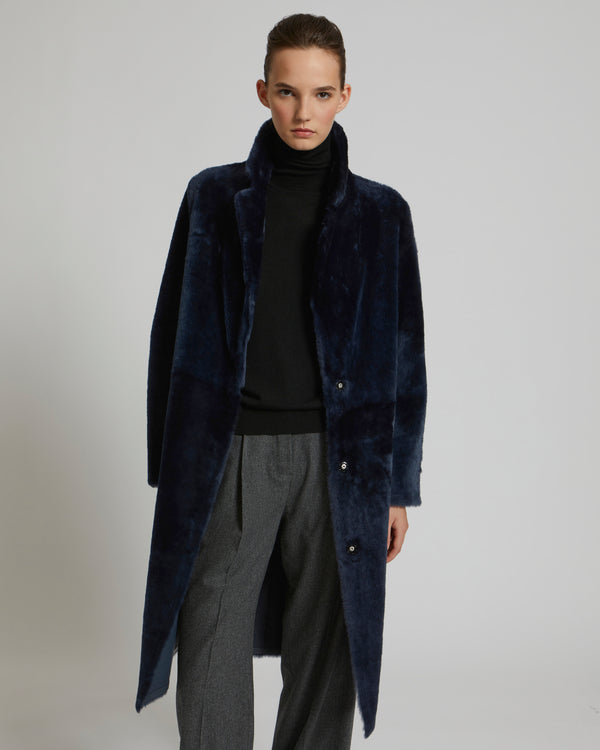 Manteau réversible en agneau mérinos