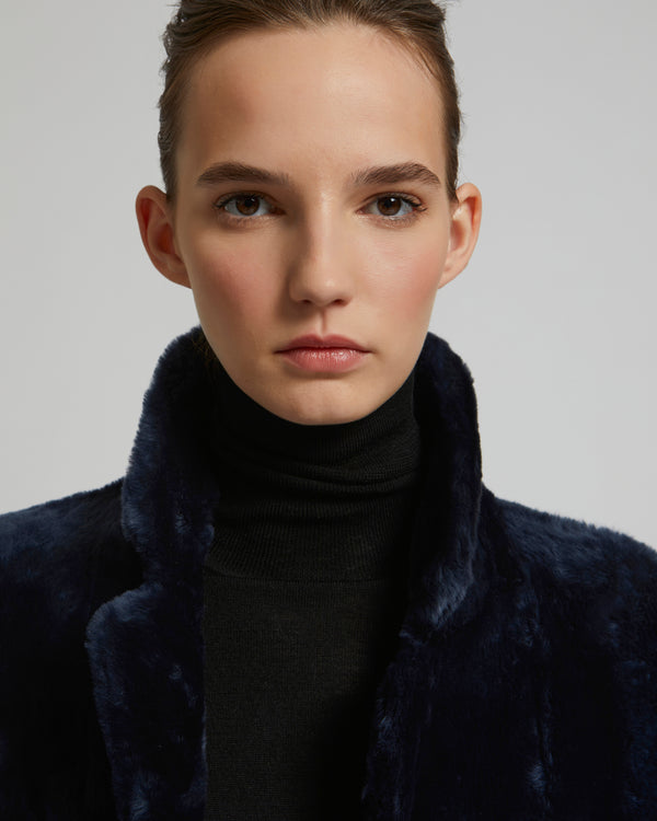 Manteau réversible en agneau mérinos