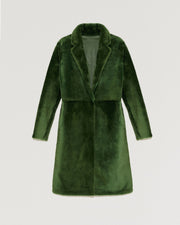 Manteau réversible en peau lainée d'agneau mérinos