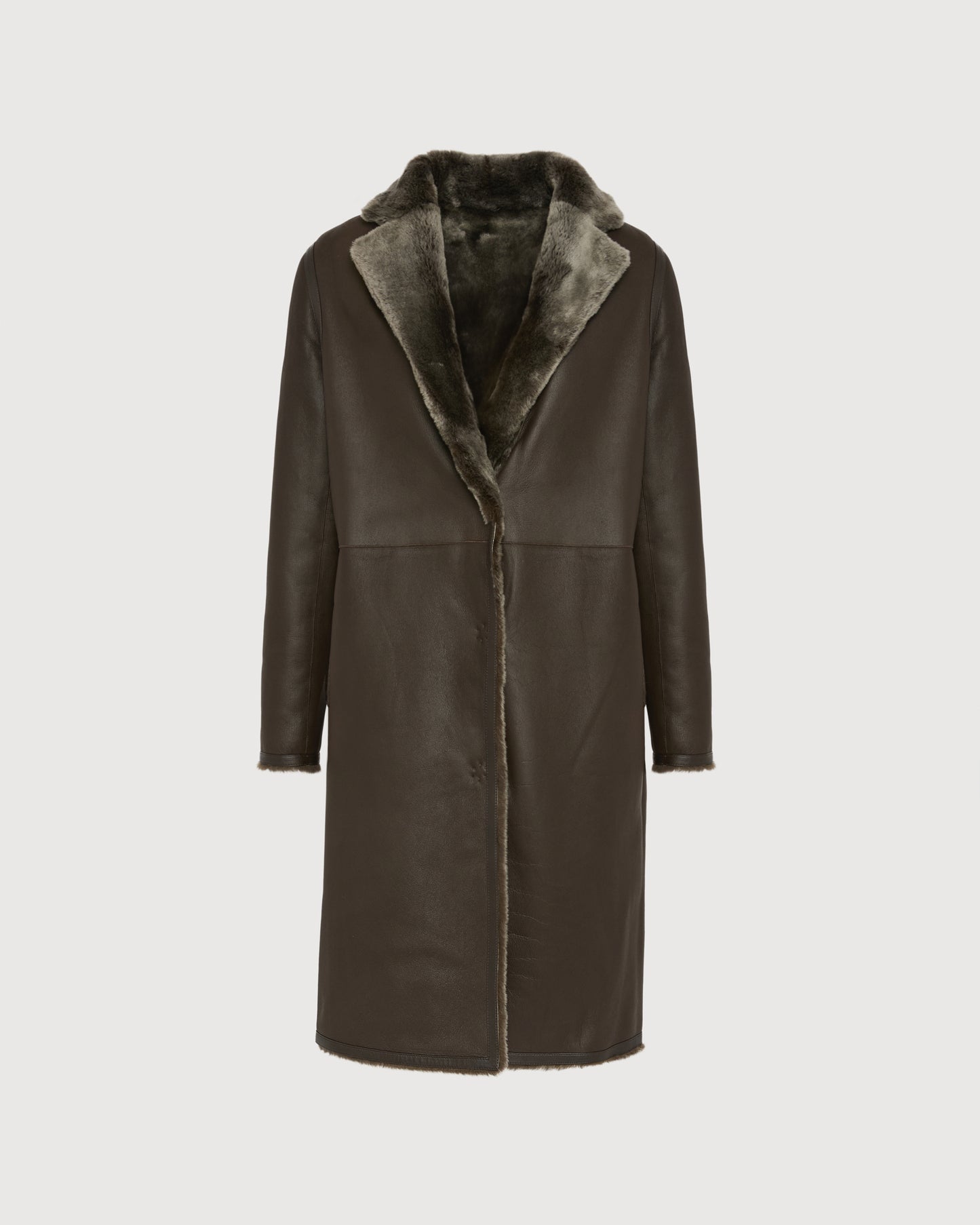 Manteau réversible en peau lainée d'agneau mérinos