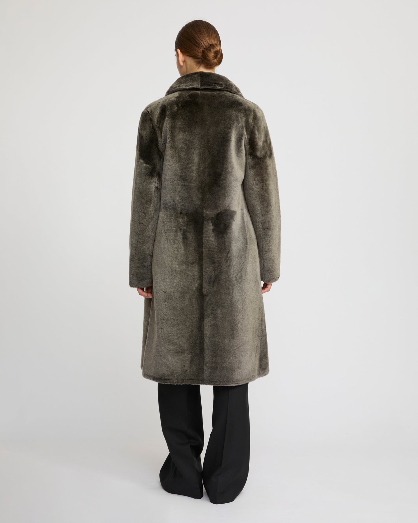 Manteau réversible en peau lainée d'agneau mérinos