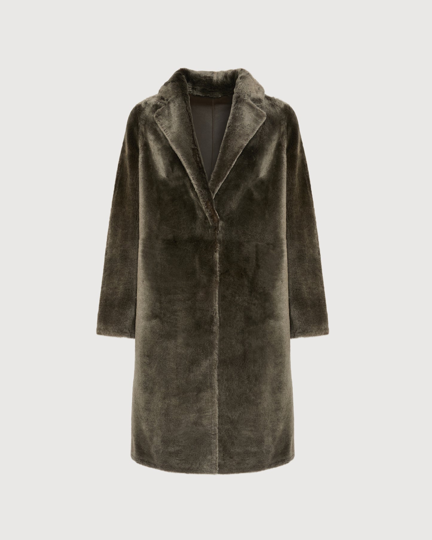 Manteau réversible en peau lainée d'agneau mérinos