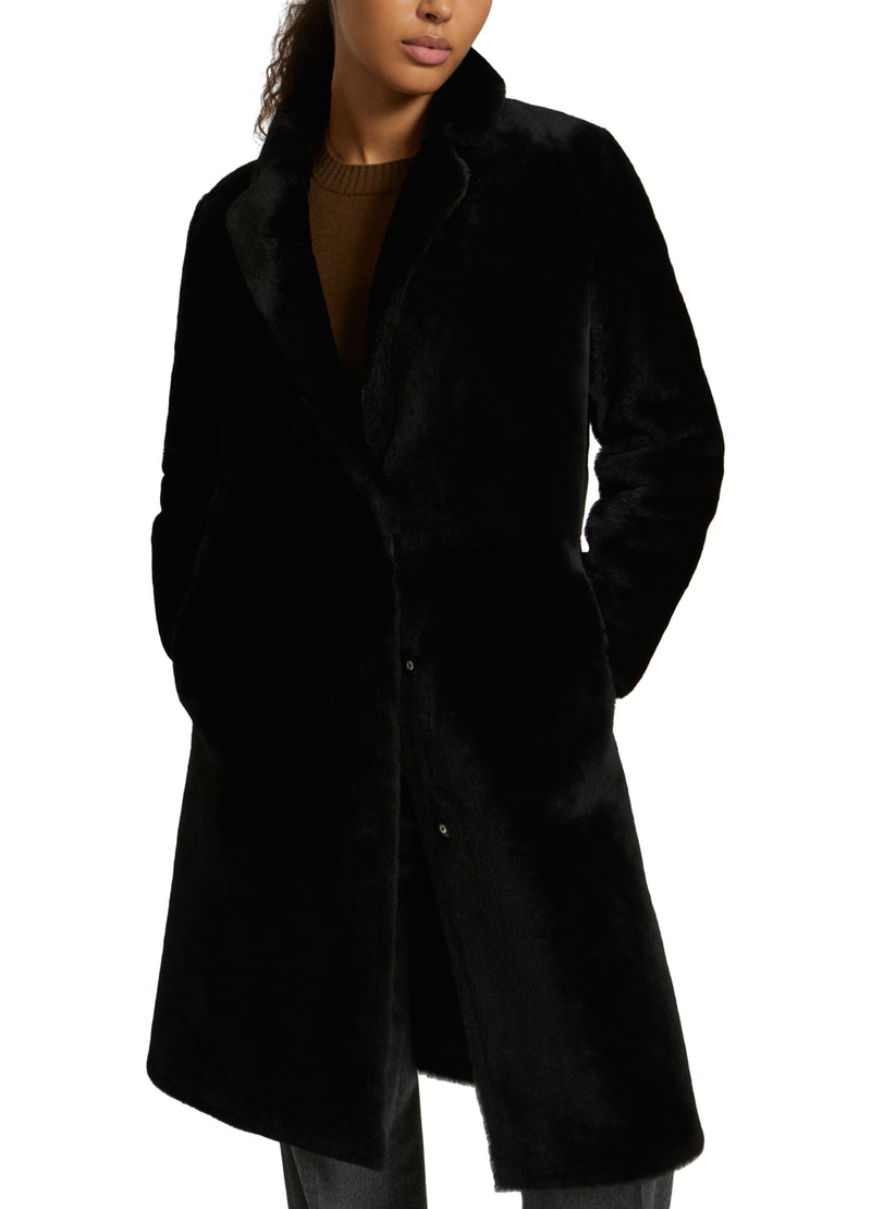 Manteau réversible en agneau mérinos
