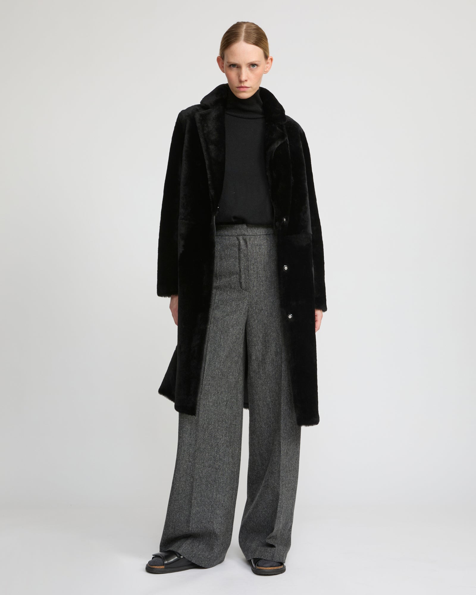 リバーシブルメリノシャーリングコート - Yves Salomon