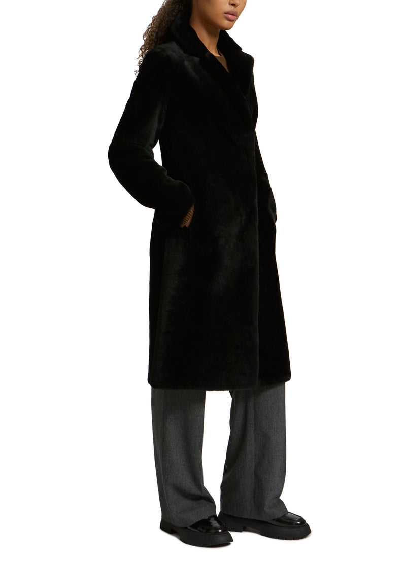 Manteau réversible en agneau mérinos