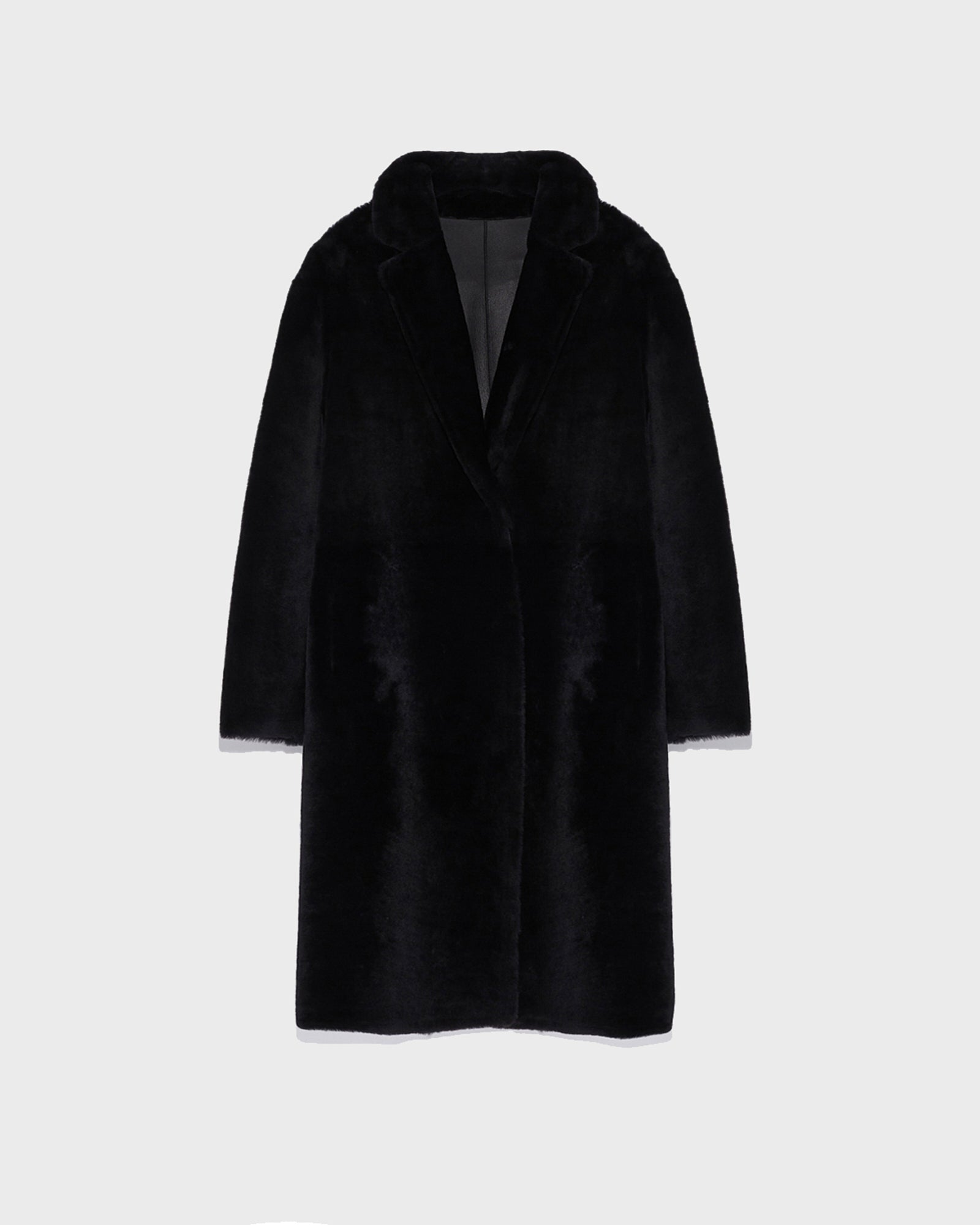 Reversible merino lambskin coat - Black - Yves Salomon - Women
