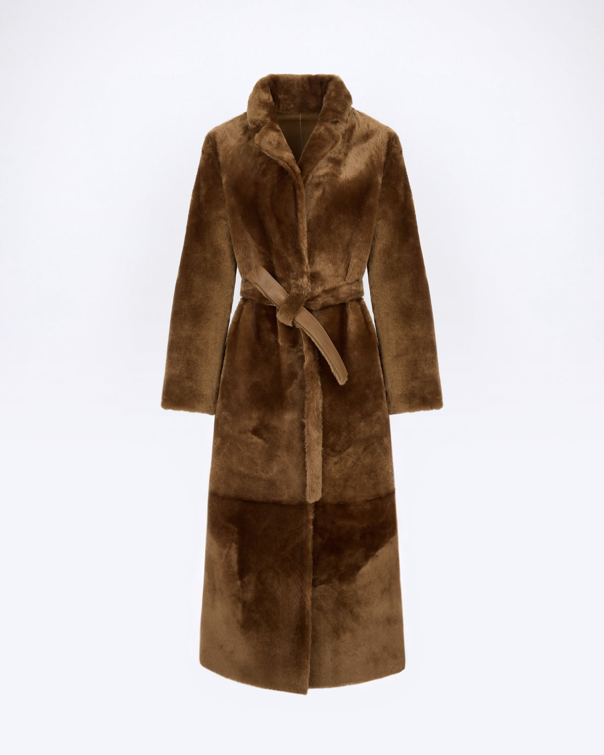 Manteau long réversible en peau lainée d'agneau - Yves Salomon - Nouvelle collection Automne Hiver