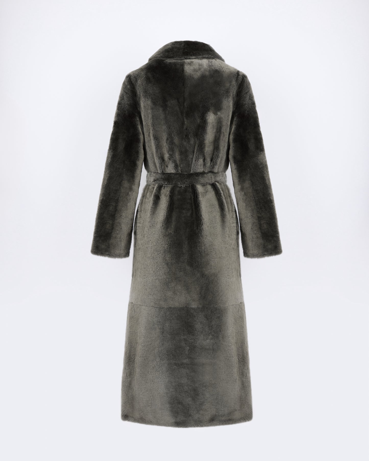 Manteau long réversible en peau lainée d'agneau - Yves Salomon - Nouvelle collection Automne Hiver