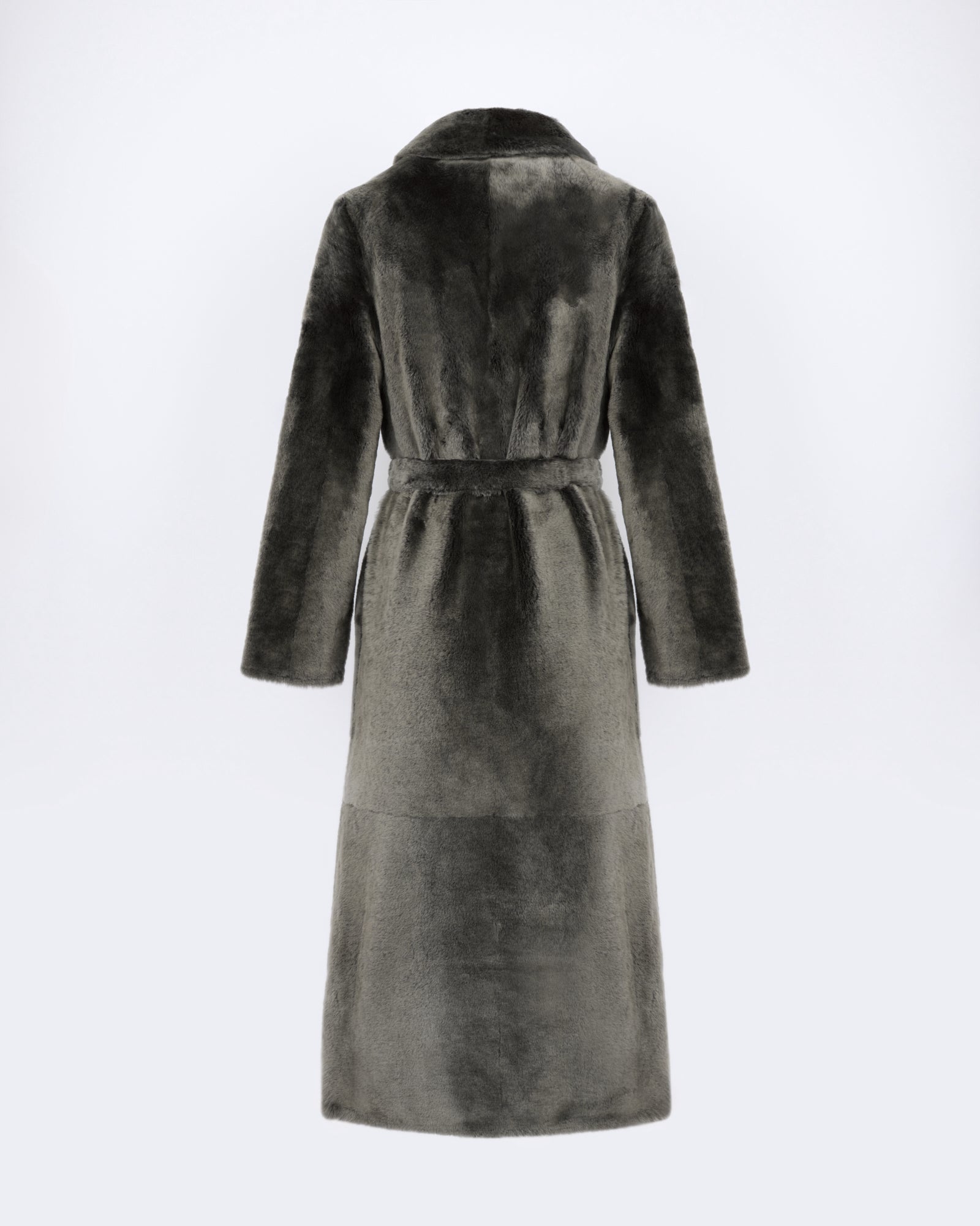 Manteau long réversible en peau lainée d'agneau - Yves Salomon - Nouvelle collection Automne Hiver
