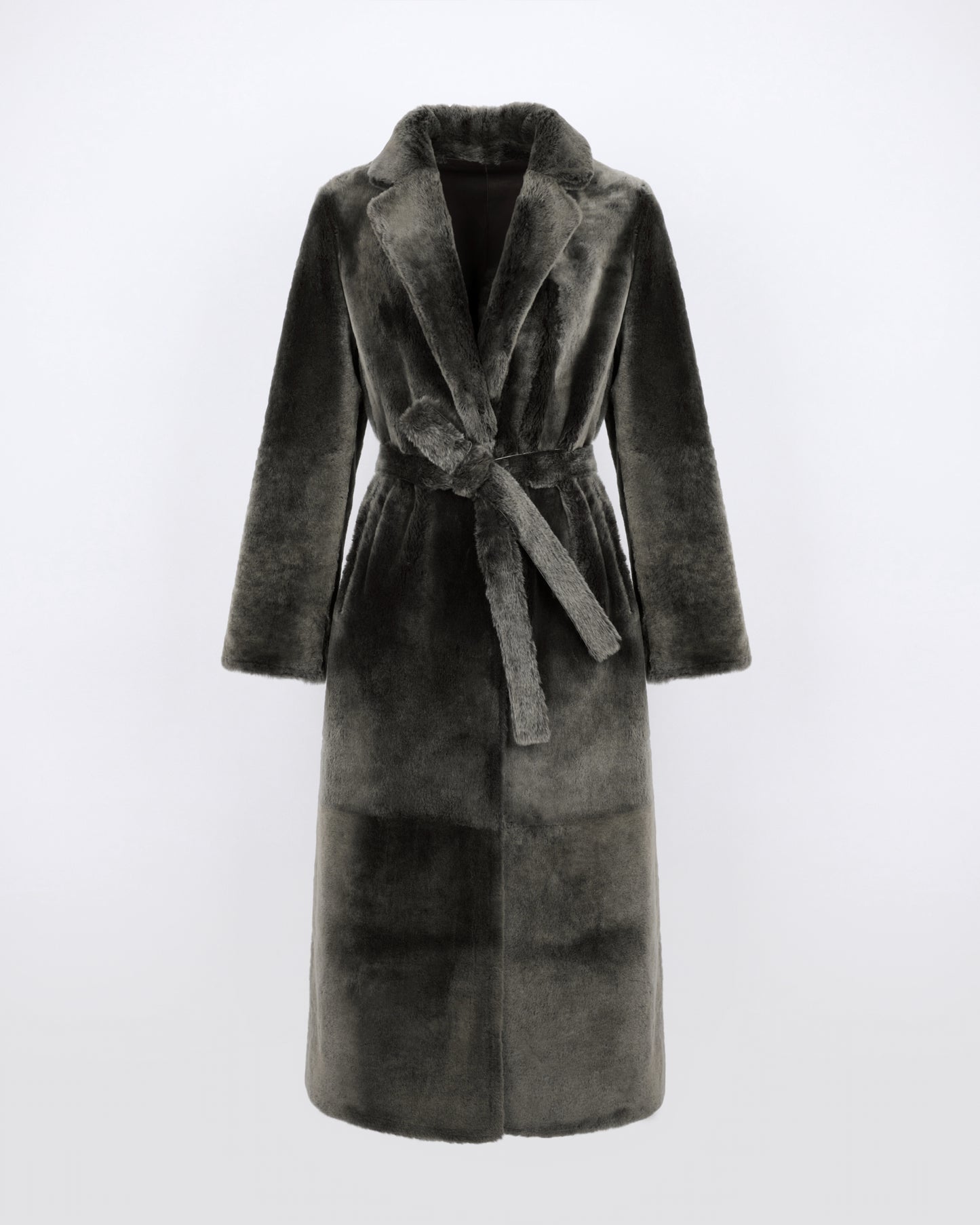 Manteau long réversible en peau lainée d'agneau - Yves Salomon - Nouvelle collection Automne Hiver