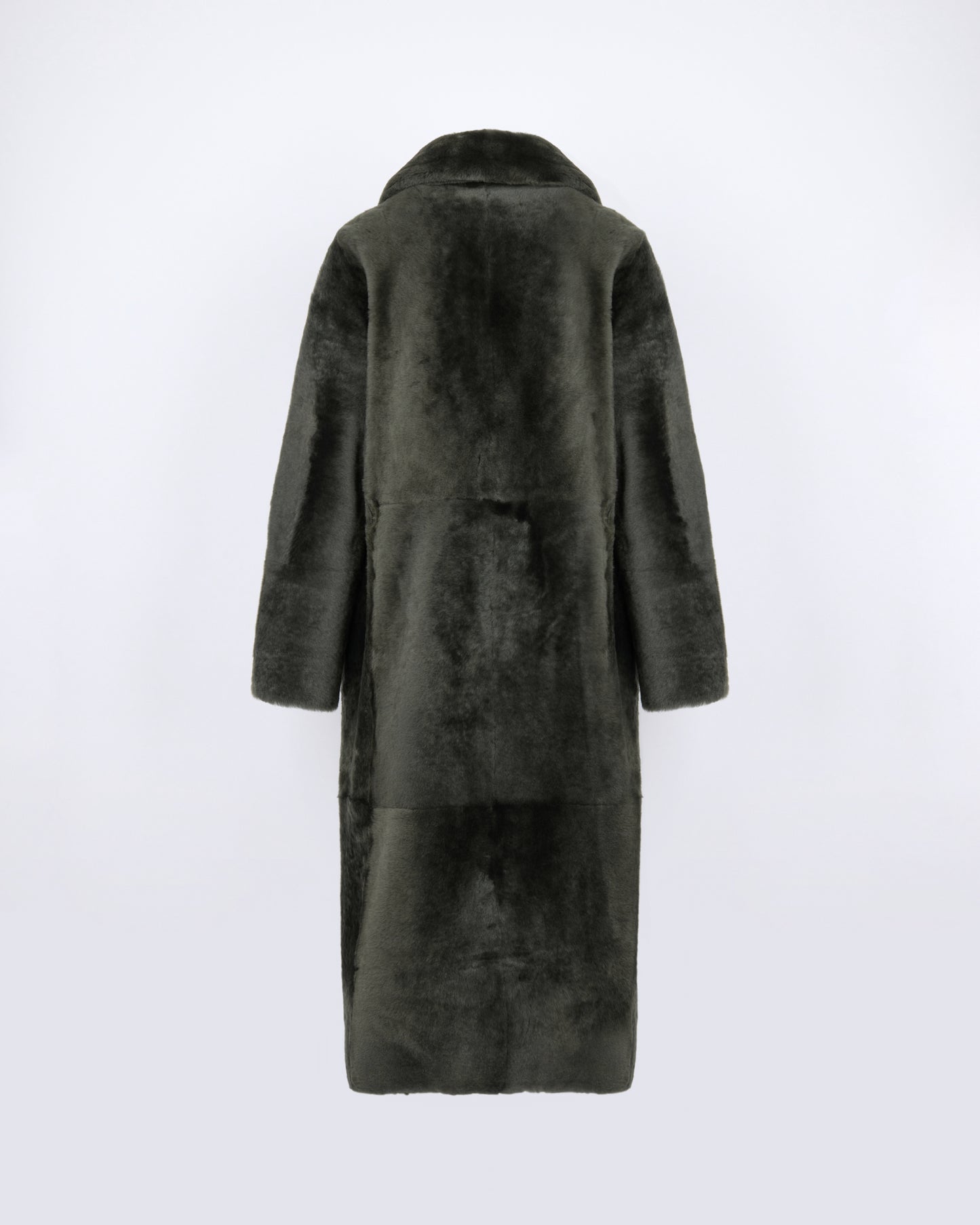 Manteau long ceinturé et réversible en peau lainée - Yves Salomon - Nouvelle collection Automne Hiver