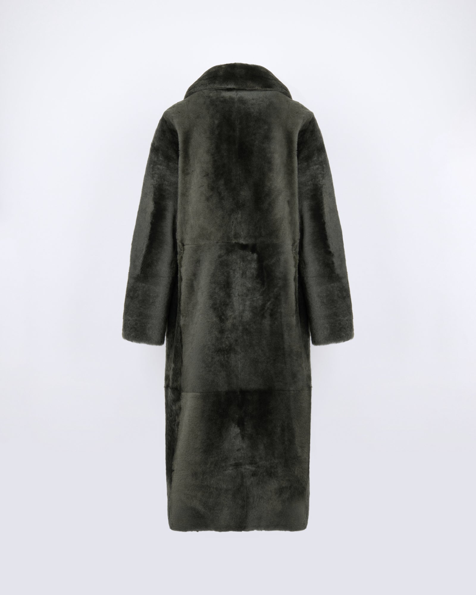 Manteau long ceinturé et réversible en peau lainée - Yves Salomon - Nouvelle collection Automne Hiver