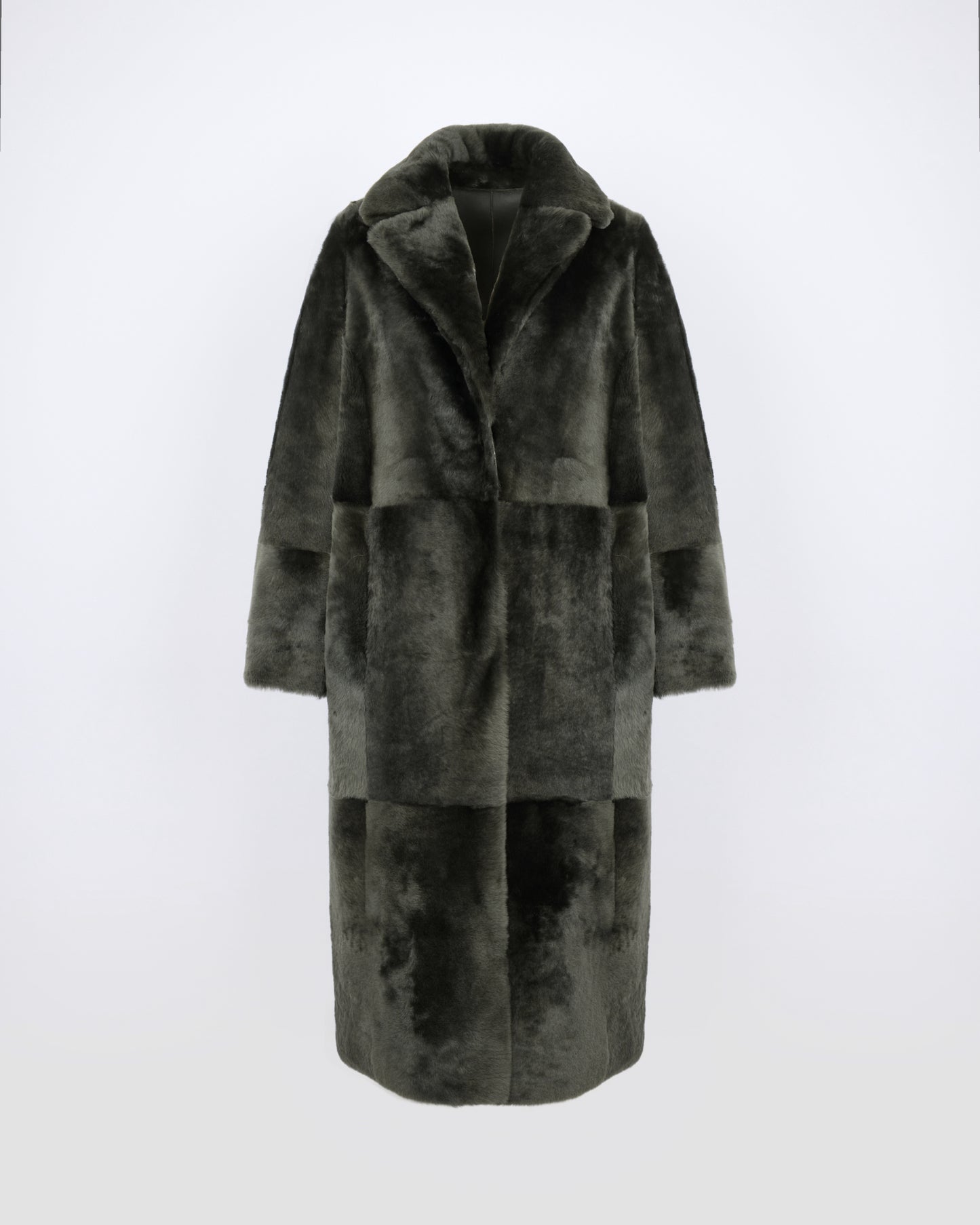 Manteau long ceinturé et réversible en peau lainée - Yves Salomon - Nouvelle collection Automne Hiver