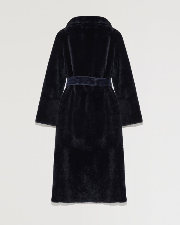 Manteau long réversible en agneau lacon