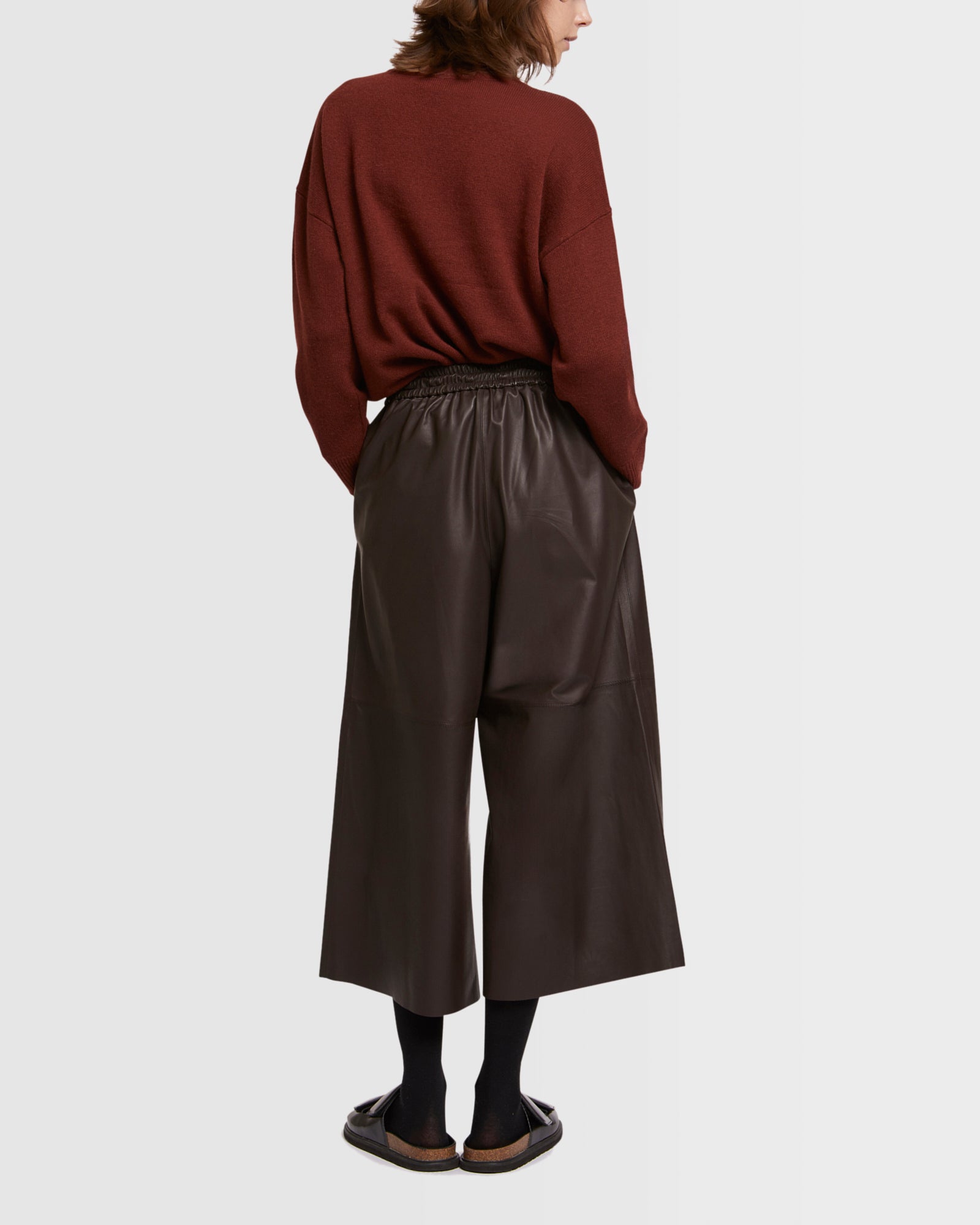 Culottes in thin lambskin leather - Black - Yves Salomon