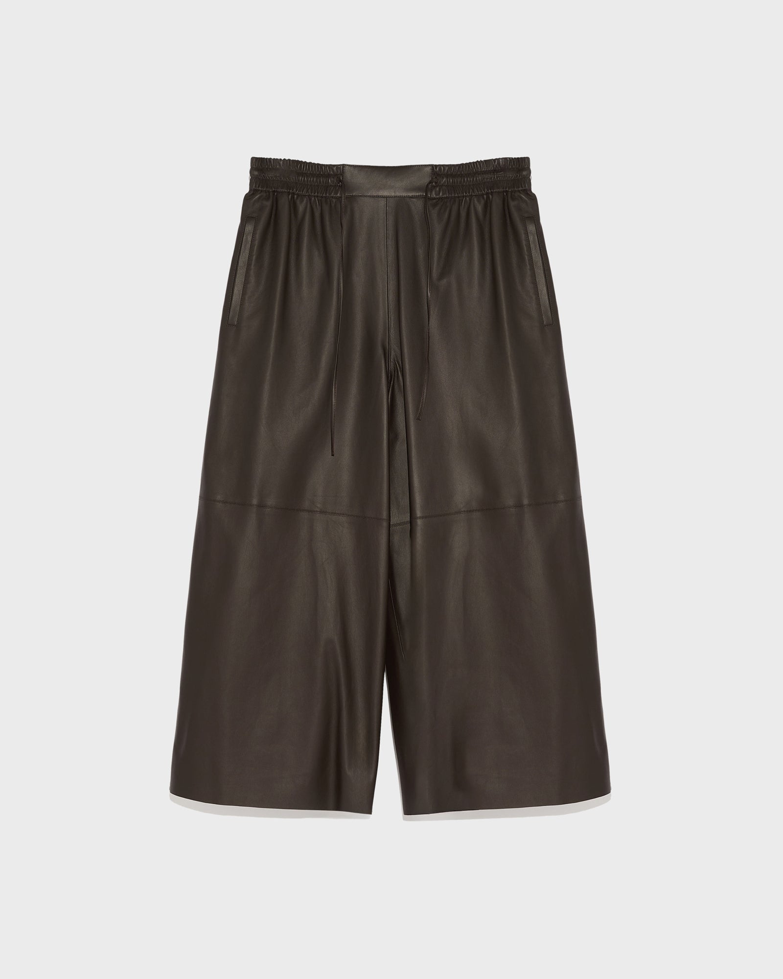 Culottes in thin lambskin leather - Brown - Yves Salomon