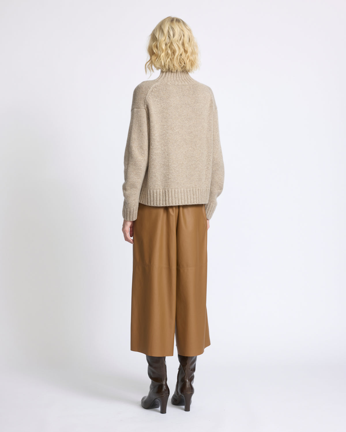 Jupe culotte en cuir d'agneau fin - Yves Salomon - Nouvelle collection Automne Hiver