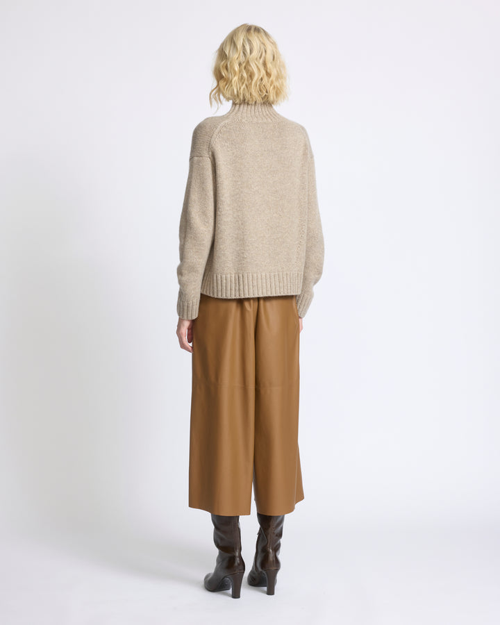 Jupe culotte en cuir d'agneau fin - Yves Salomon - Nouvelle collection Automne Hiver