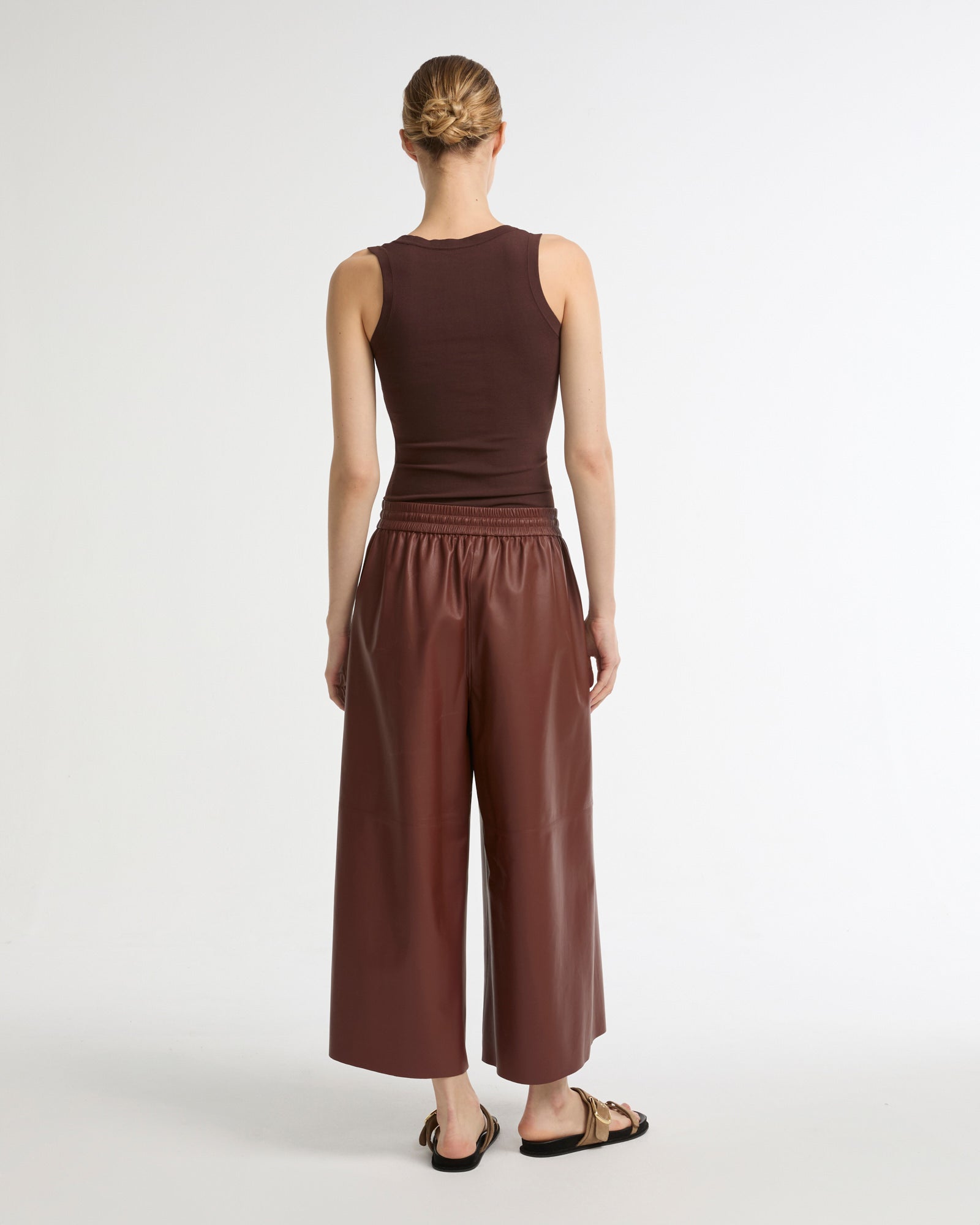 Jupe culotte en cuir d'agneau fin -Yves salomon - Nouvelle collection Printemps Été