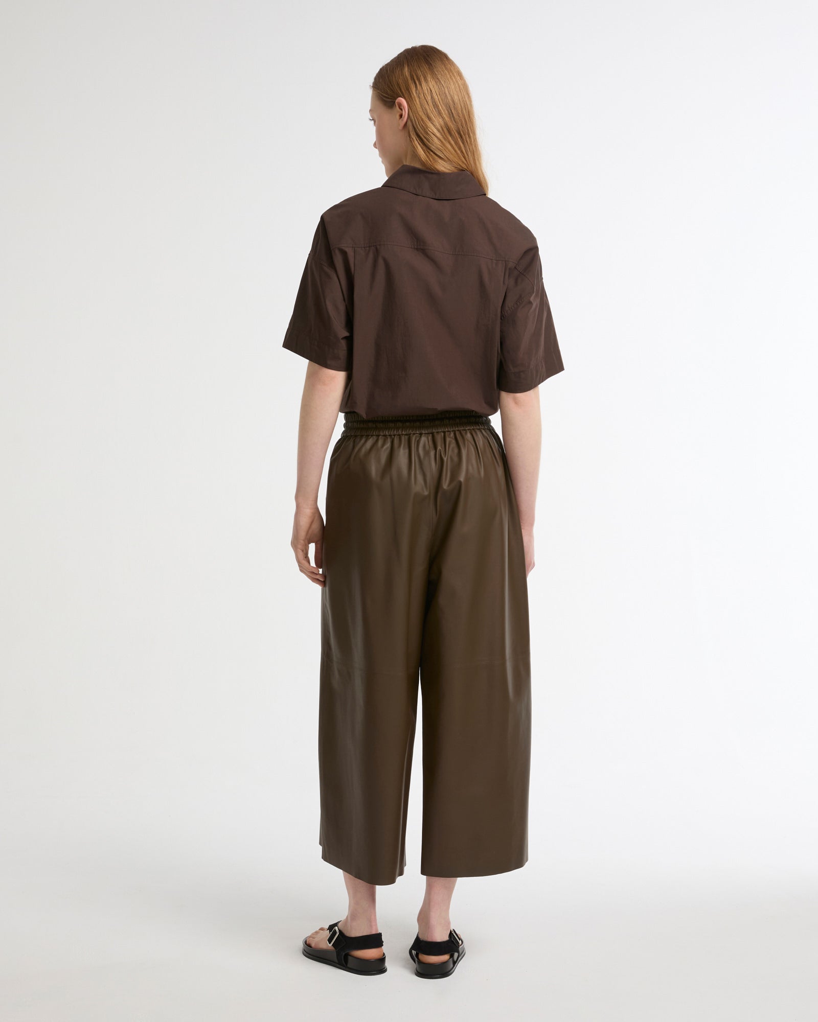 Jupe culotte en cuir d'agneau fin -Yves salomon - Nouvelle collection Printemps Été