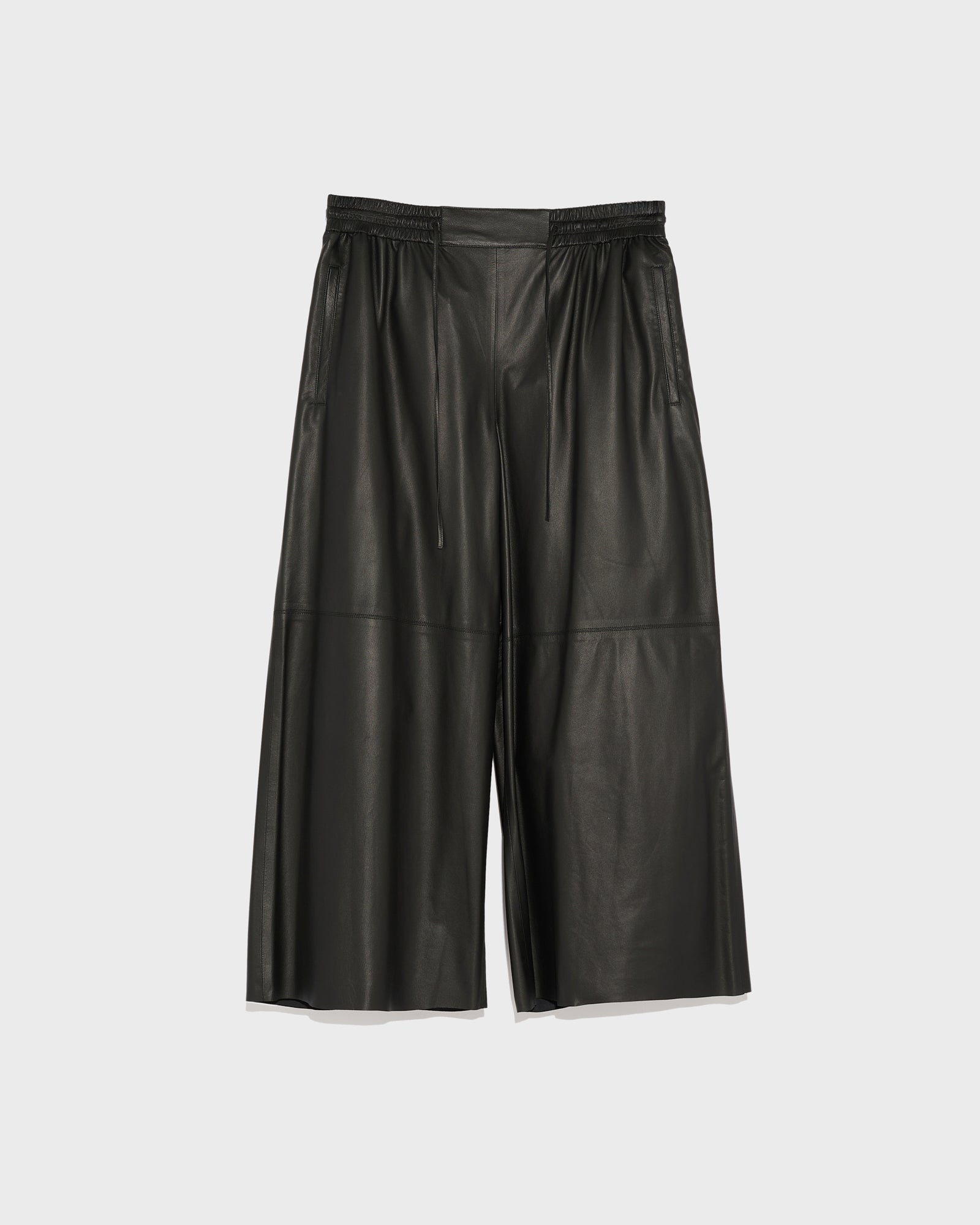 ロッキーシェリエleather like wrap culottes Culottes in thin lambskin leather - Black - Yves Salomon