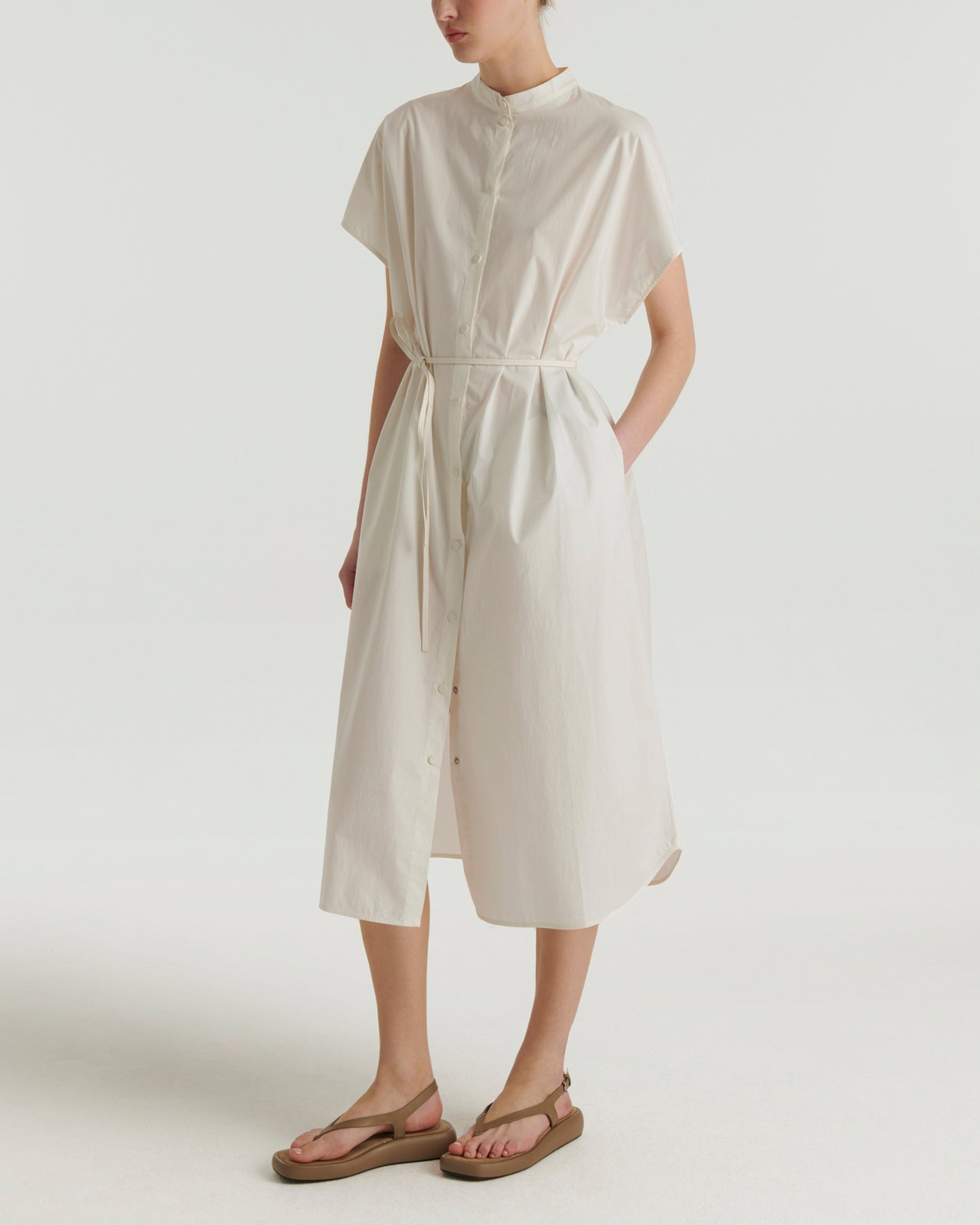 Robe chemise longue en coton