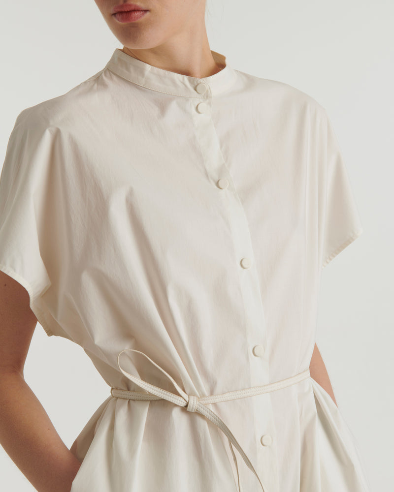 Long Cotton shirt dress - white