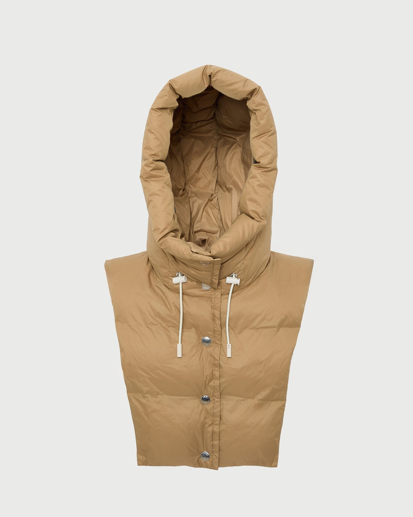 Doudoune plastron à capuche en tissu technique imperméable