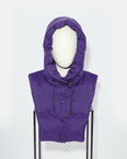 Padded hood bib in water-repellent technical fabric