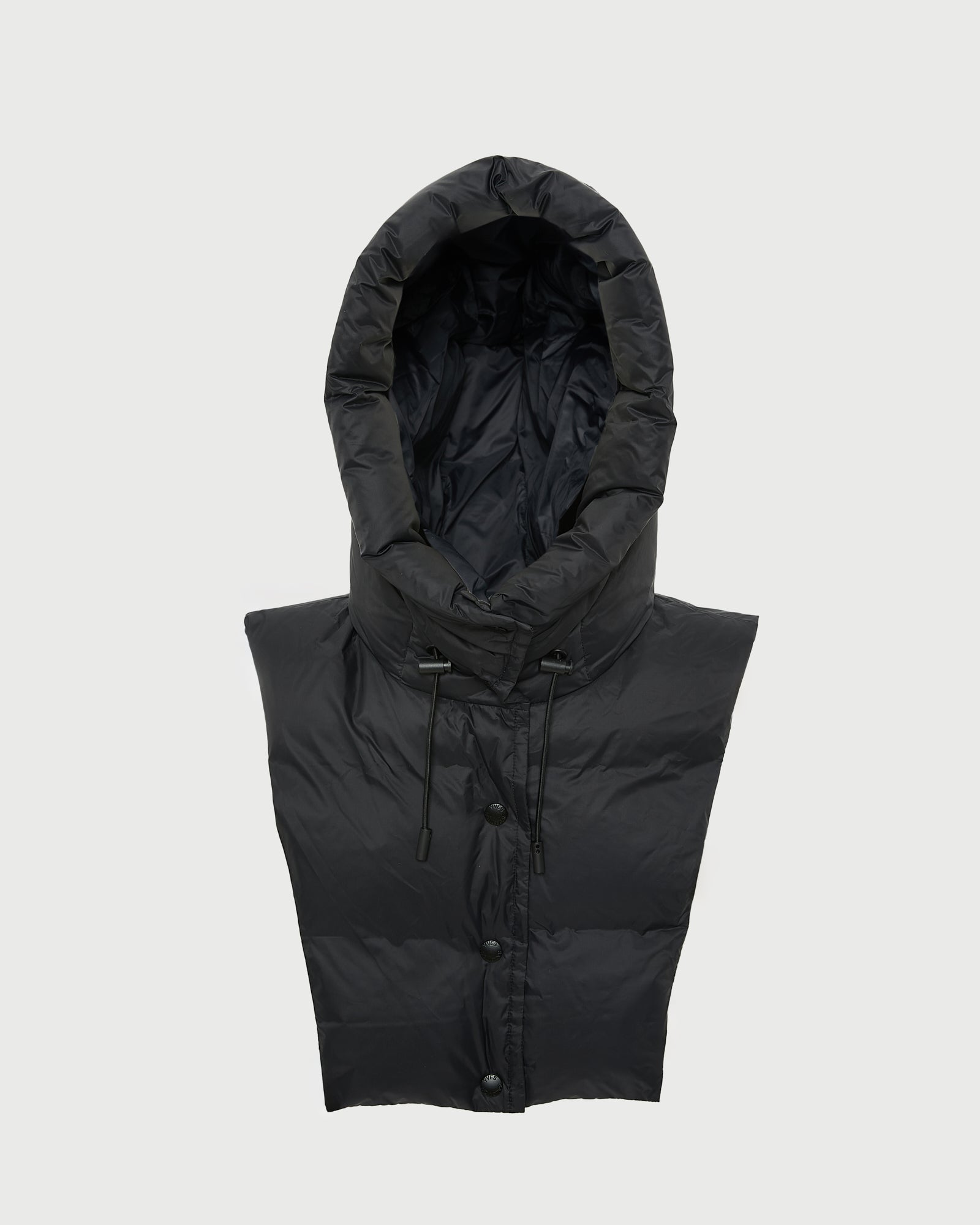 Doudoune plastron à capuche en tissu technique imperméable -Yves Salomon