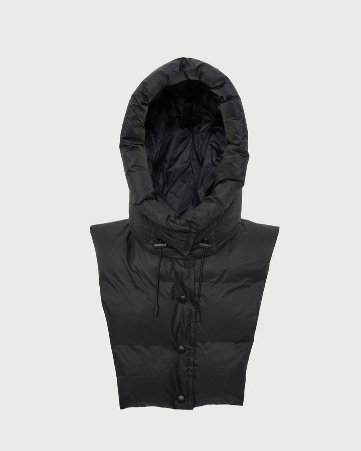 Doudoune plastron à capuche en tissu technique imperméable
